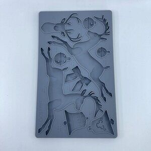 iod iron orchid designs "jingle" silicone mould reindeer jingle bells holidays